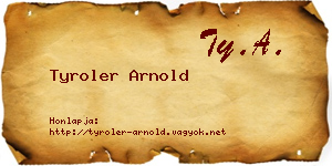 Tyroler Arnold névjegykártya